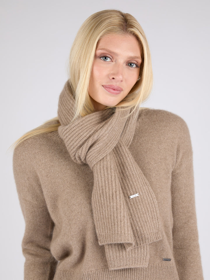 Unisex extremely soft ribbed cashmere scarf #FAWN