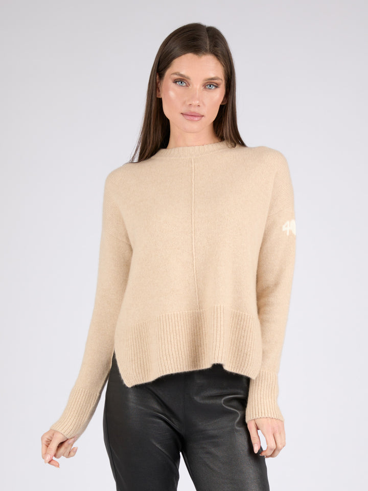 Women Cashmere Crewneck with High/Low hem #OAT