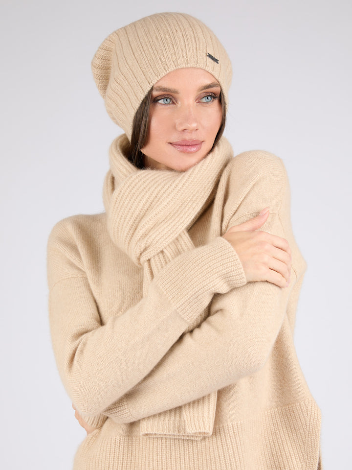 Unisex extremely soft ribbed cashmere scarf #OAT