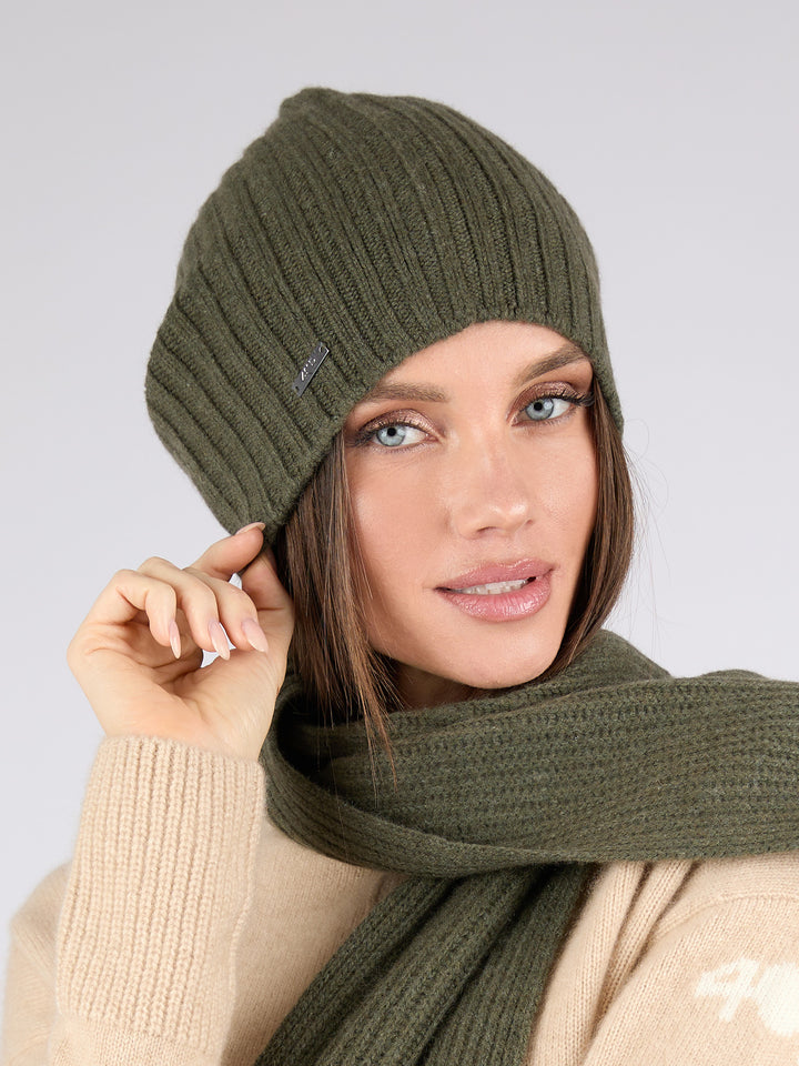Unisex Ribbed Cashmere Beanie #MOSS