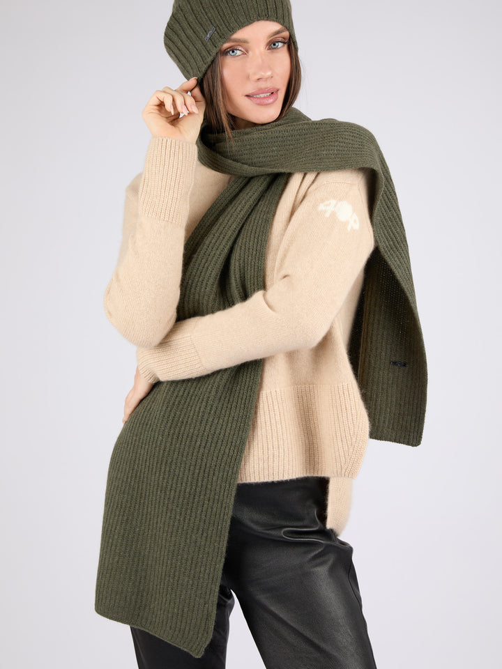 Unisex extremely soft ribbed cashmere scarf #MOSS