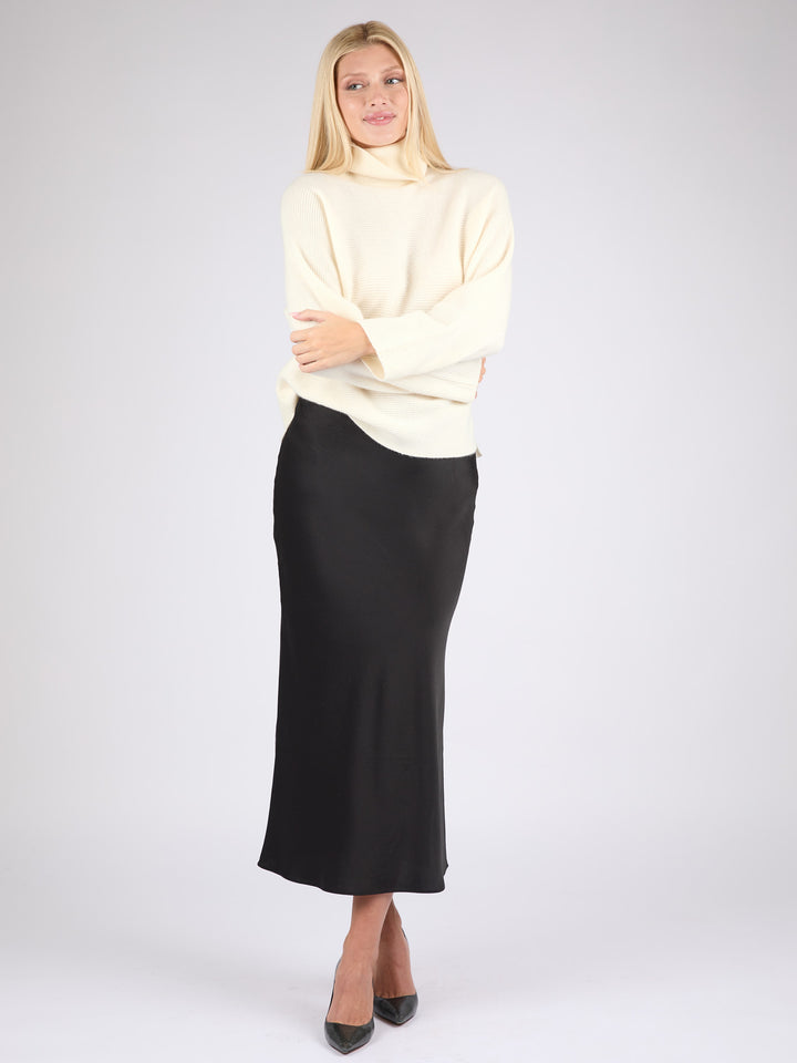 Ribbed Cashmere Turtleneck #PEARL