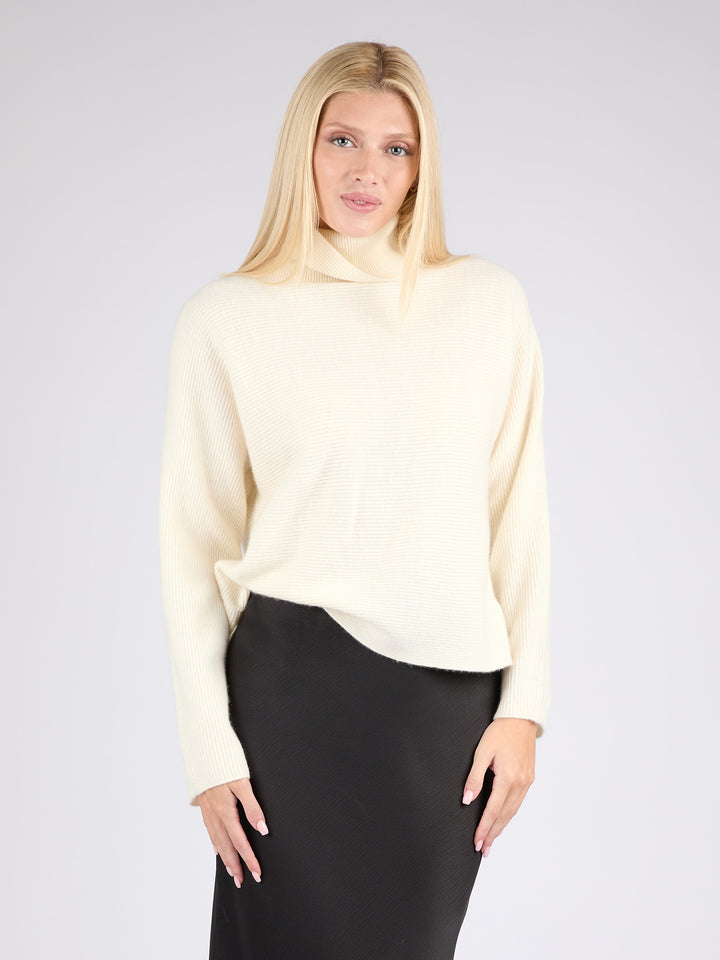 Ribbed Cashmere Turtleneck #PEARL