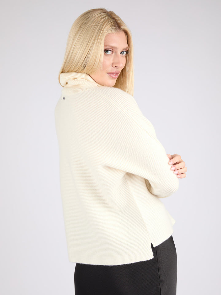 Ribbed Cashmere Turtleneck #PEARL