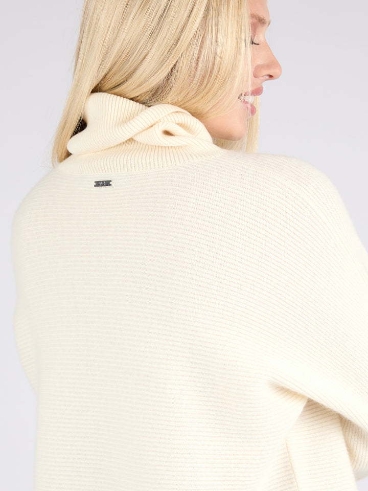 Ribbed Cashmere Turtleneck #PEARL