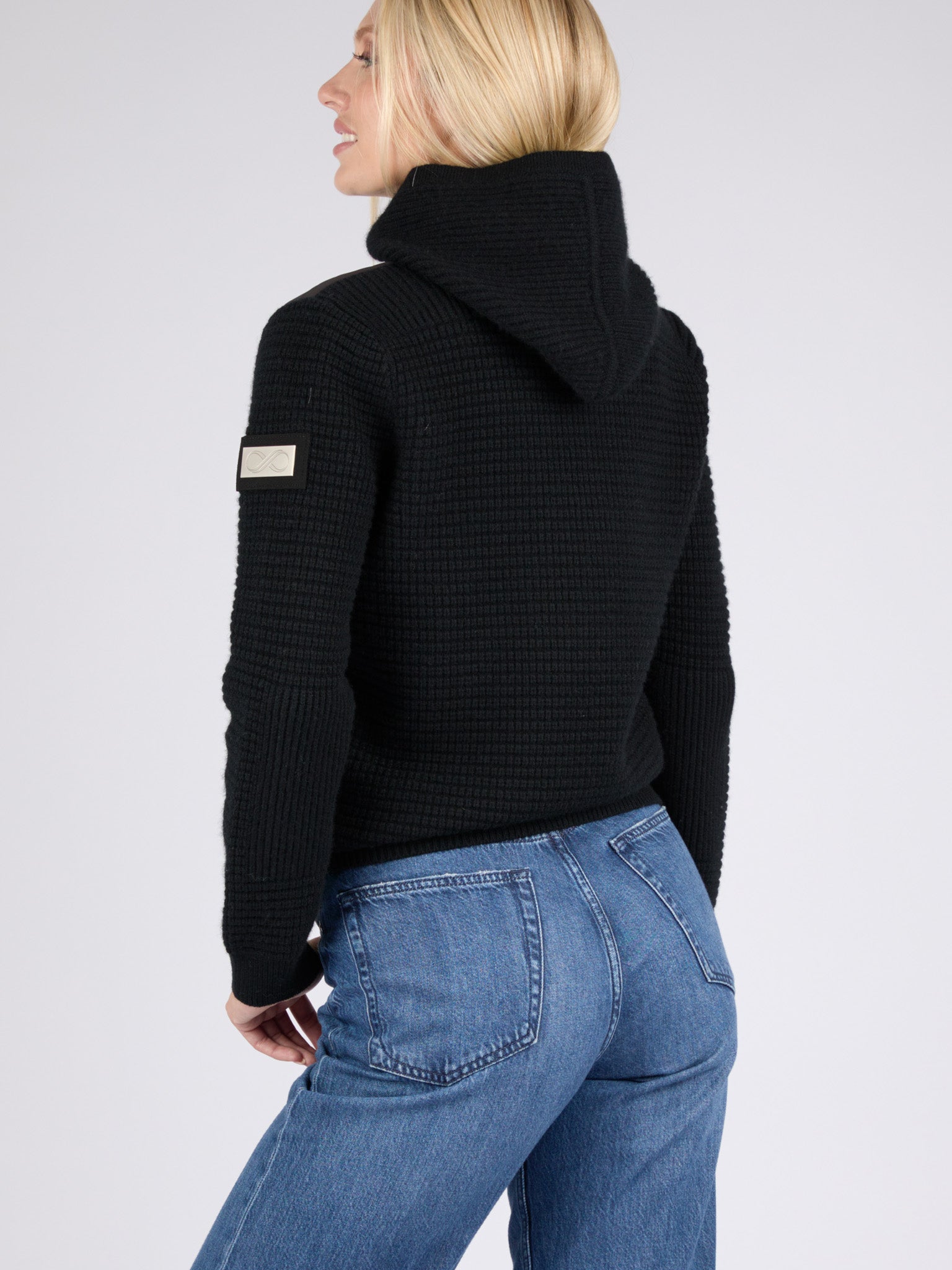 Women Cashmere Puffer Jacket with removable hood