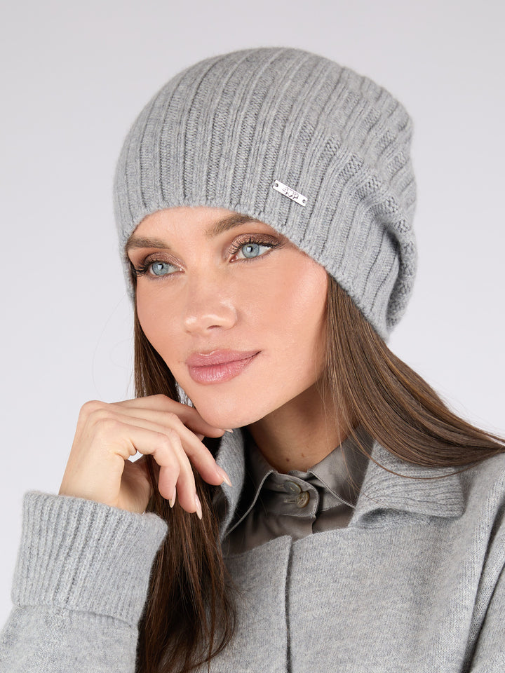 Unisex Ribbed Cashmere Beanie #SOFT GREY