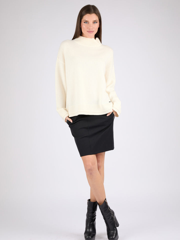 Women Split Neck Cashmere sweater #PEARL