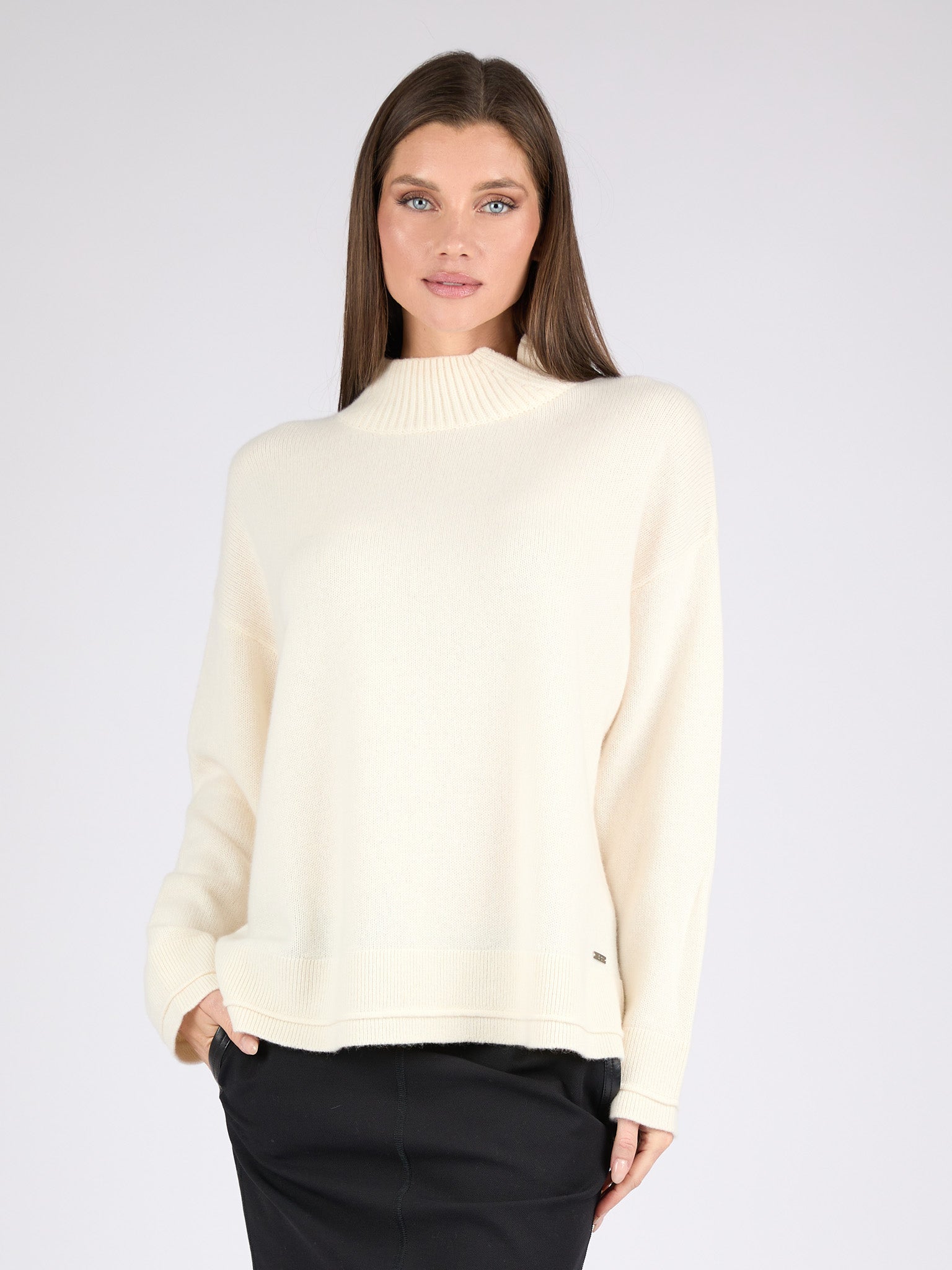 Women Split Neck Cashmere sweater