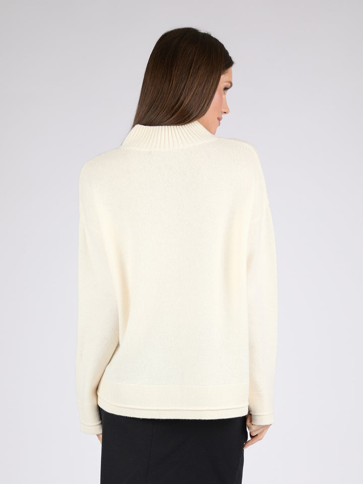 Women Split Neck Cashmere sweater #PEARL