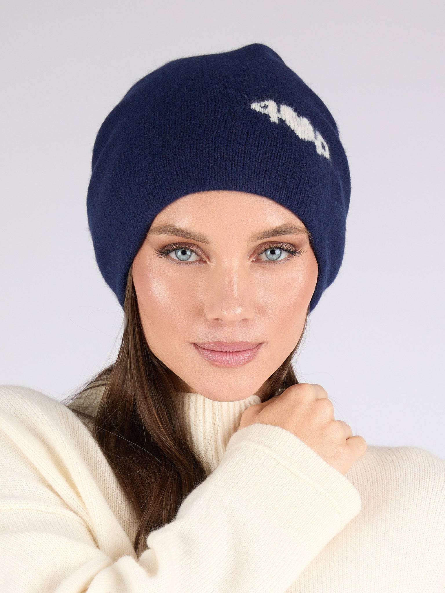 Unisex Ultra soft Cashmere beanie with Intarsia  