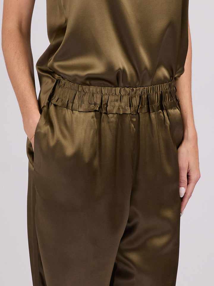 Wide legs Silk Charmeuse pants #MOSS