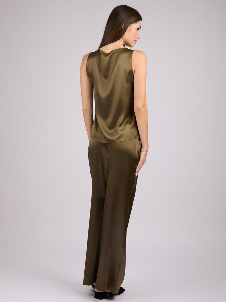 Wide legs Silk Charmeuse pants #MOSS