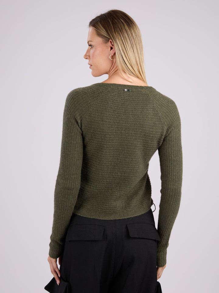 Cashmere ribbed knit cardigan with a V-neck and button front #MOSS
