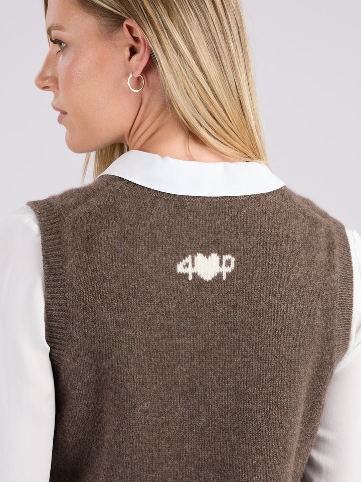 Sleeveless cashmere top #SABLE