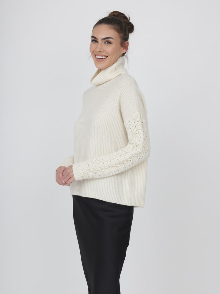 Cashmere Turtleneck with Hand Detail on Sleeves #PEARL