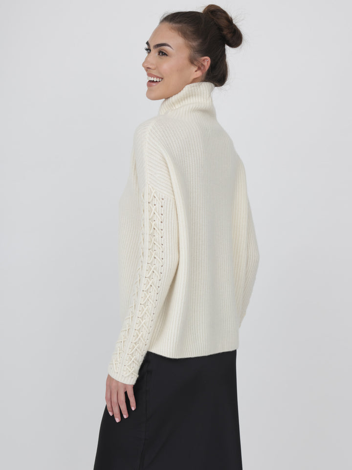 Cashmere Turtleneck with Hand Detail on Sleeves #PEARL