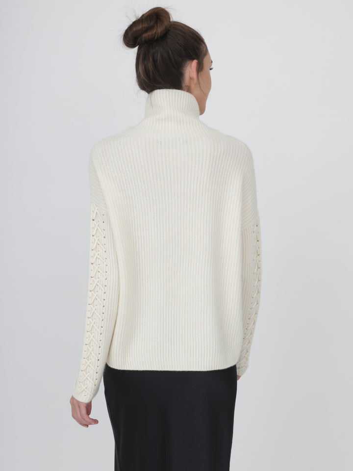 Cashmere Turtleneck with Hand Detail on Sleeves #PEARL