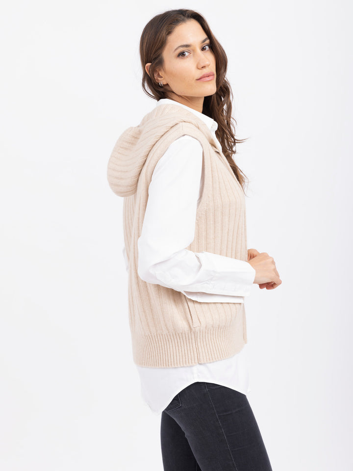 Cashmere Hooded Vest #OAT