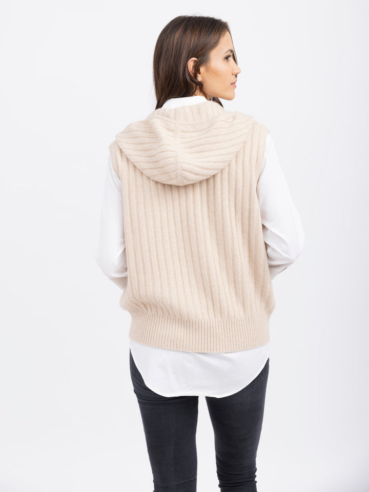 Cashmere Hooded Vest #OAT