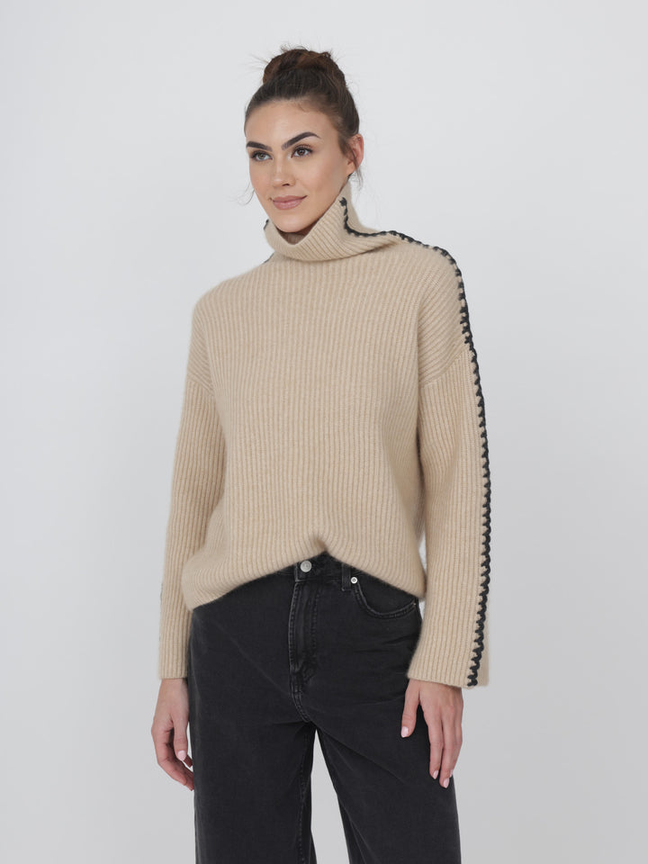 Cashmere Turtleneck with detail on Sleeves #OAT