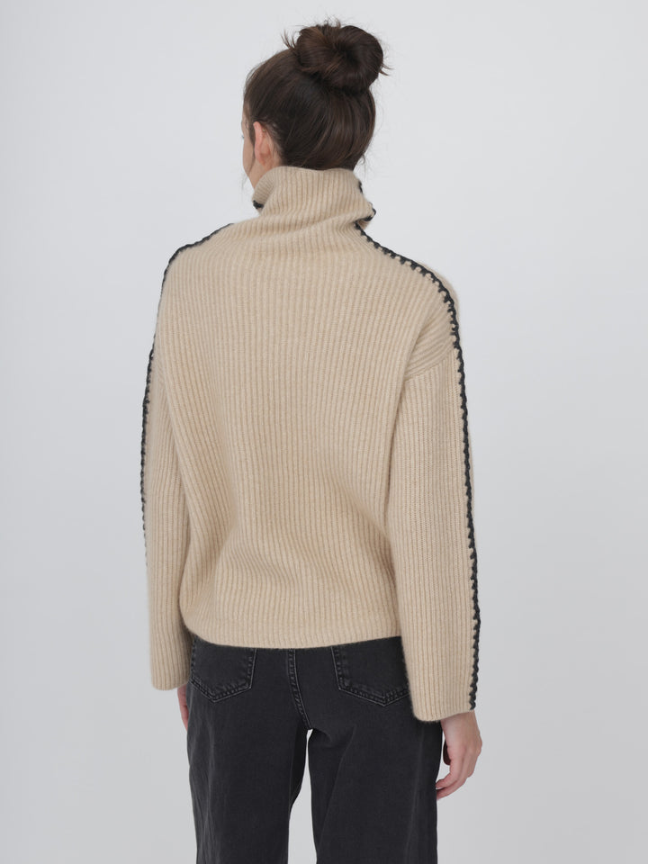 Cashmere Turtleneck with detail on Sleeves #OAT