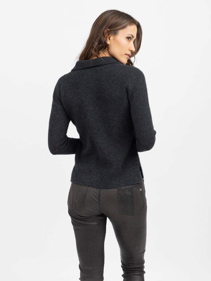 Cashmere Polo #CHARCOAL