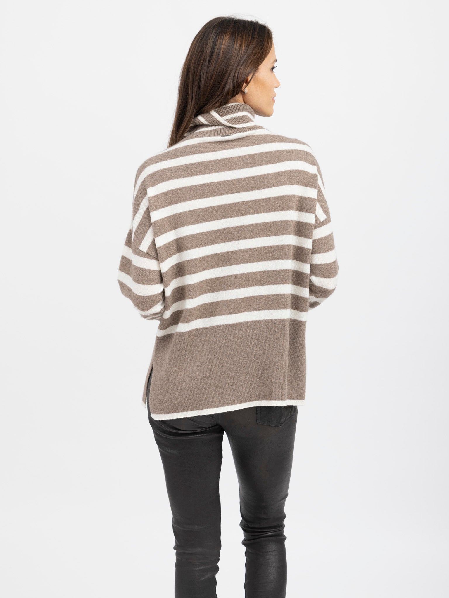 Cashmere Striped Turtleneck