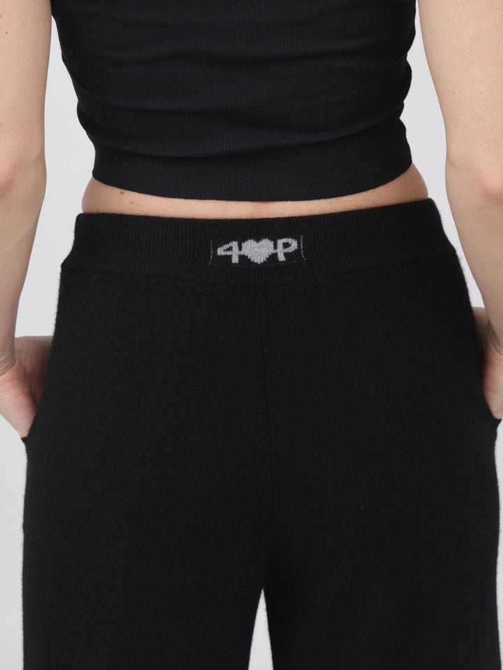 Wide Leg Cashmere Pants #BLACK