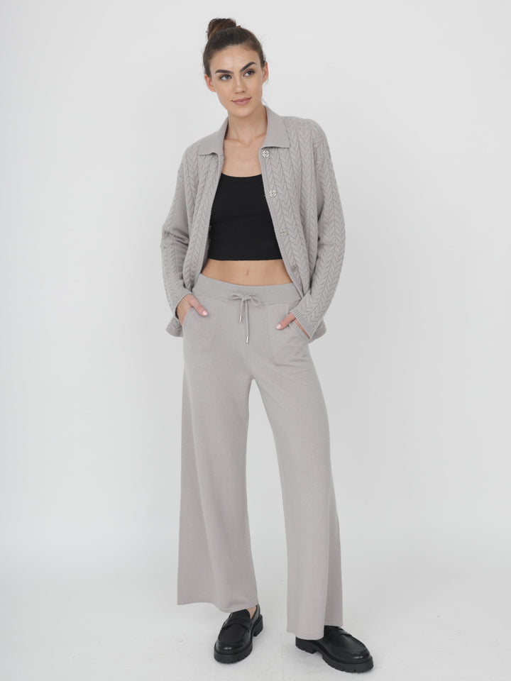 Wide Leg Cashmere Pants #MOONSTONE