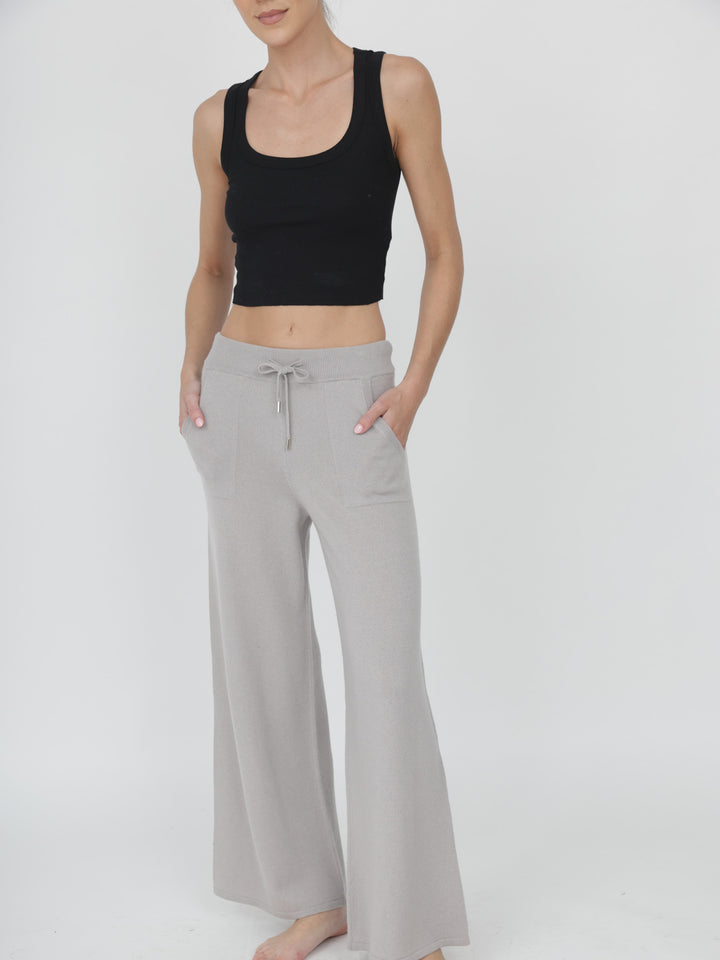 Wide Leg Cashmere Pants #MOONSTONE