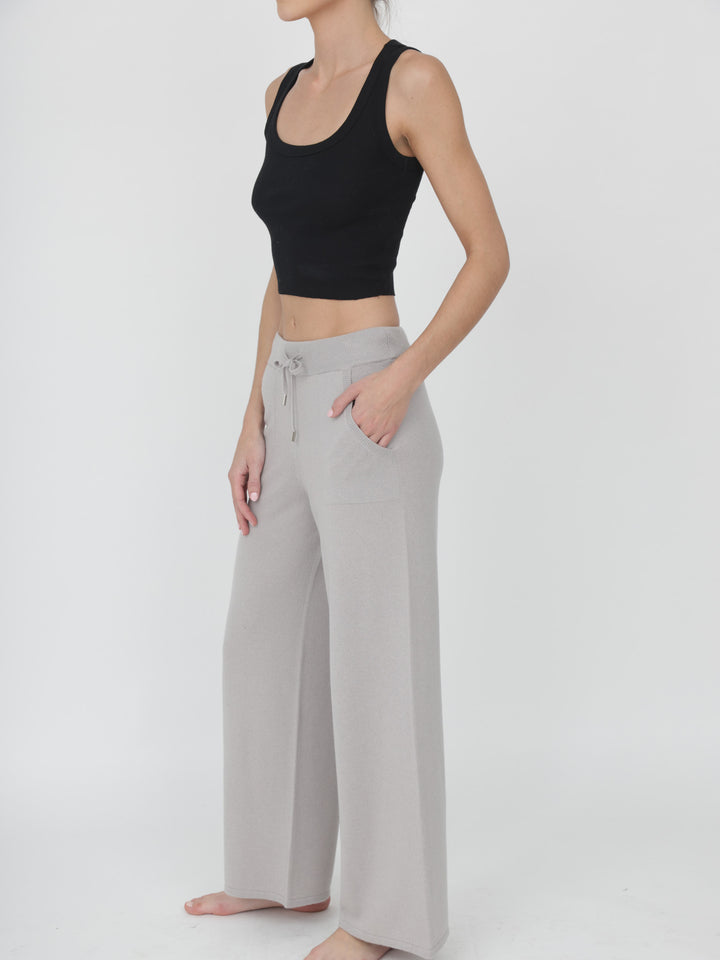 Wide Leg Cashmere Pants #MOONSTONE