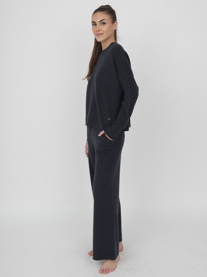 Wide Leg Cashmere Pants #INK