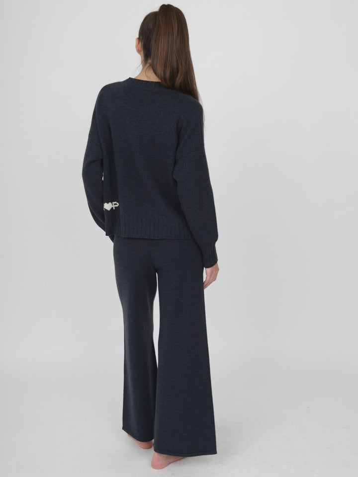 Wide Leg Cashmere Pants #INK
