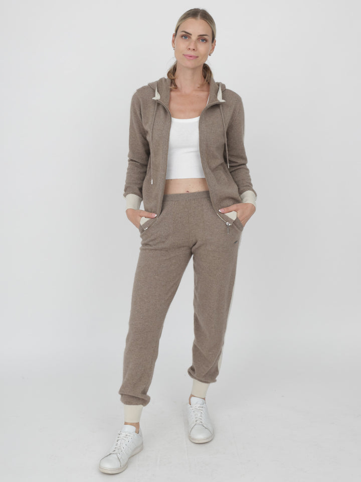 Cashmere Zip-Up Hoodie Set #FAWN