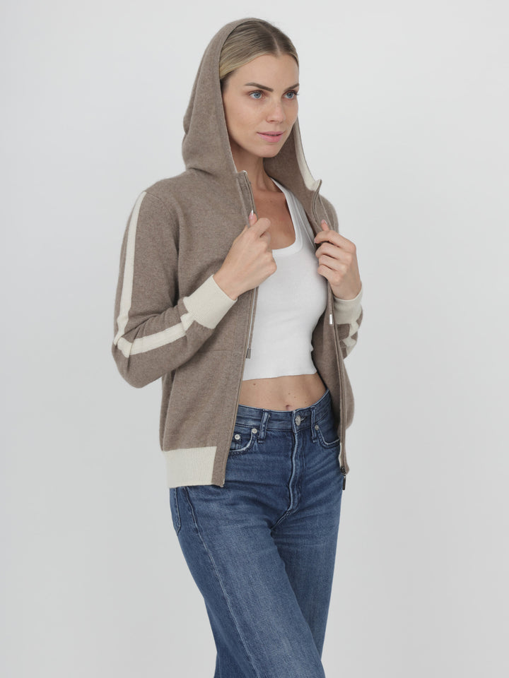 Cashmere Zip-Up Hoodie #FAWN