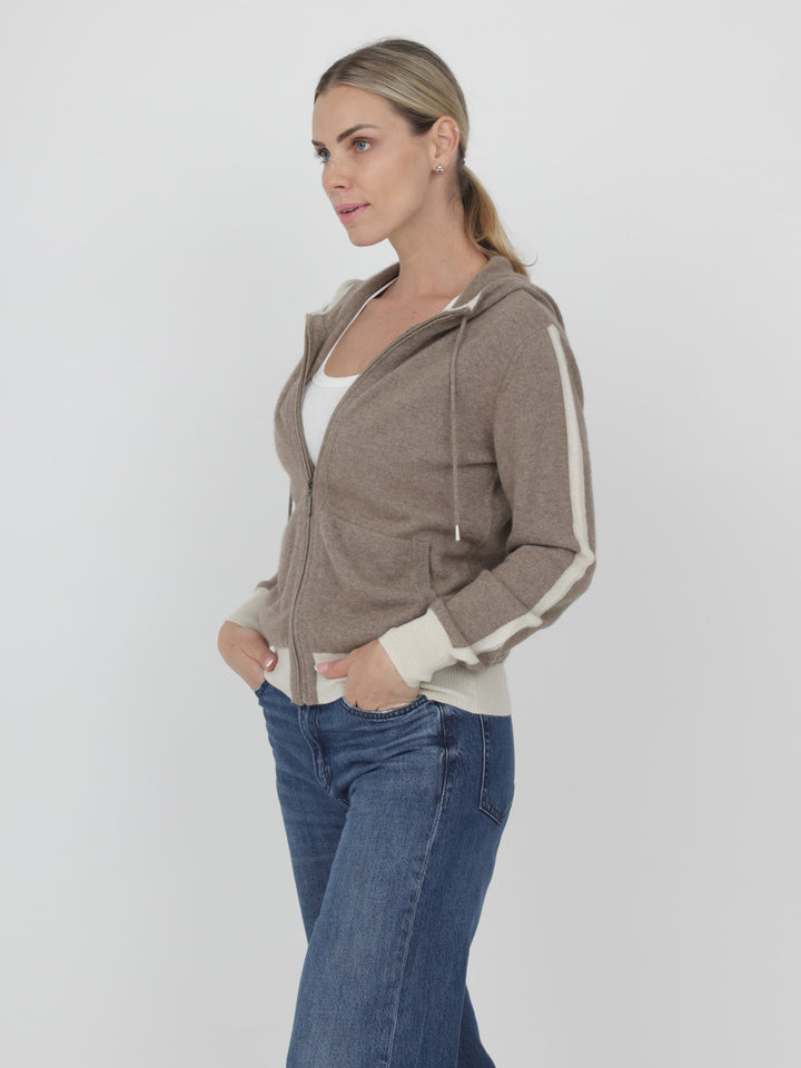 Cashmere Zip-Up Hoodie #FAWN