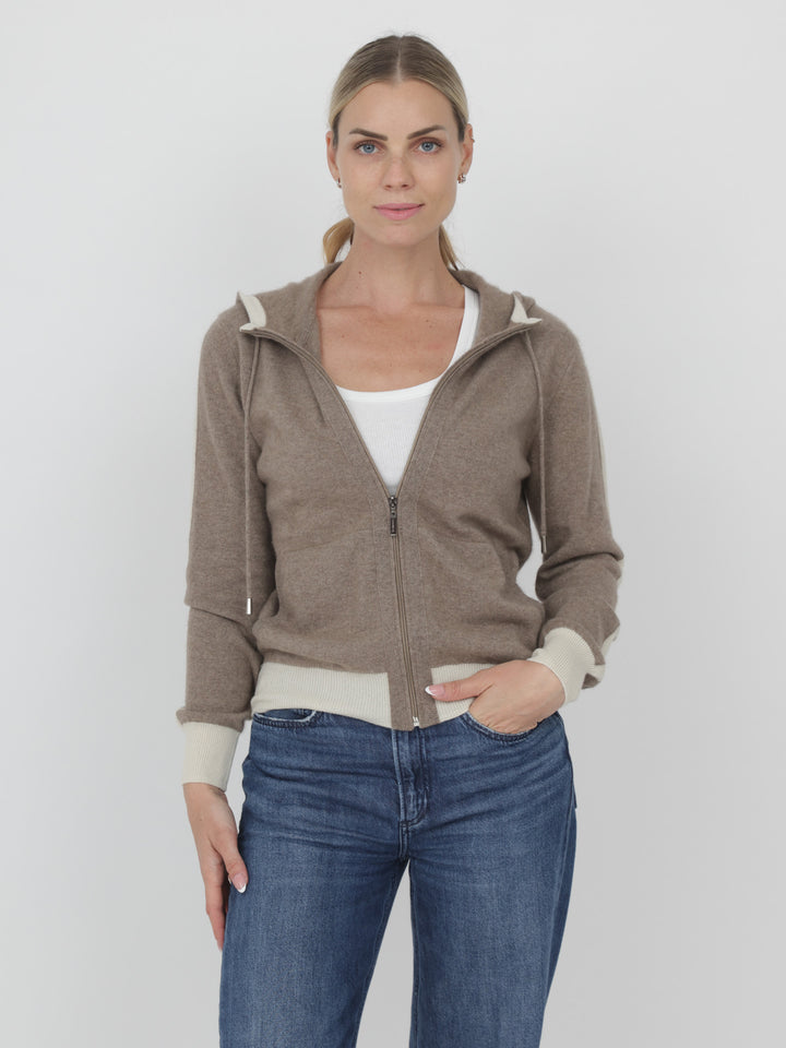 Cashmere Zip-Up Hoodie #FAWN