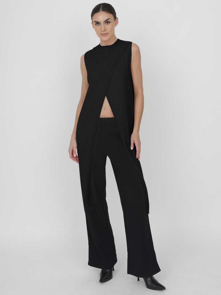 Cashmere Sleeveless Tunic #BLACK