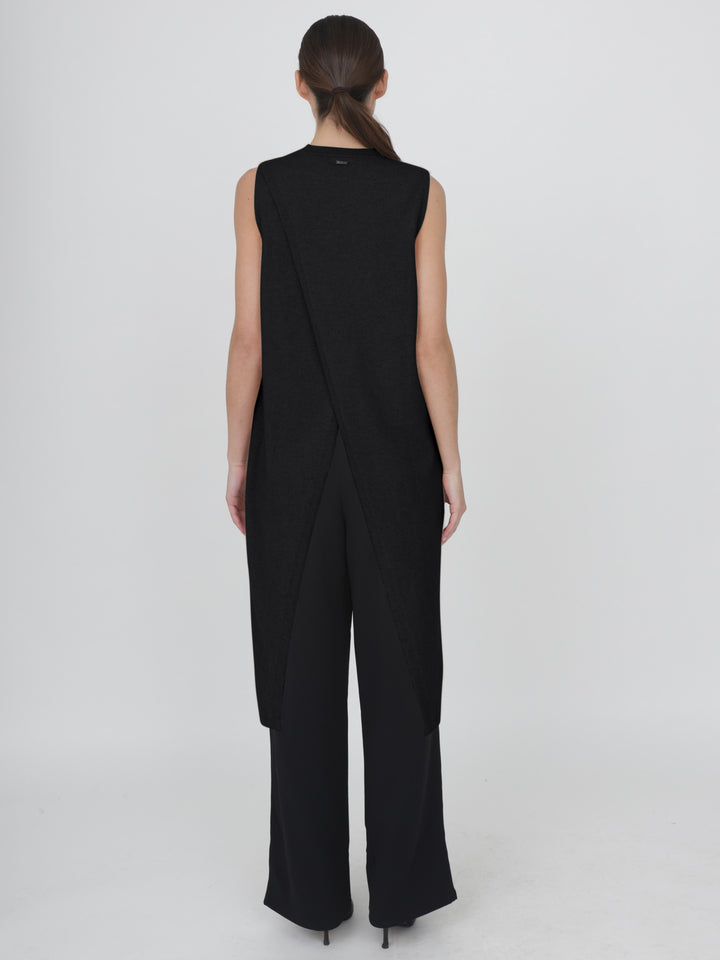 Cashmere Sleeveless Tunic #BLACK