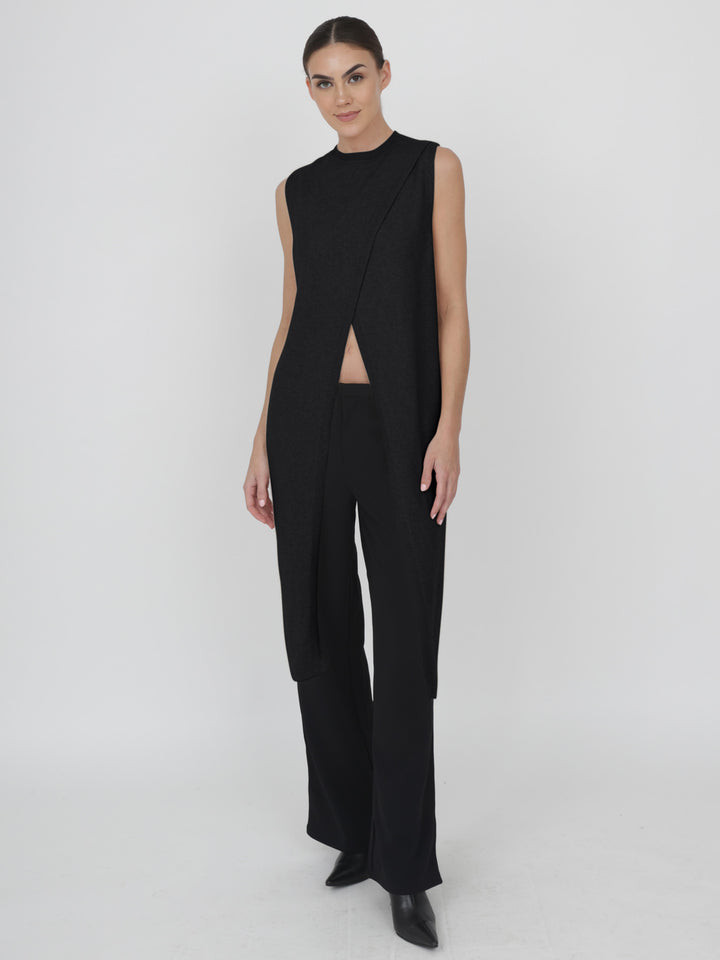 Cashmere Sleeveless Tunic #BLACK