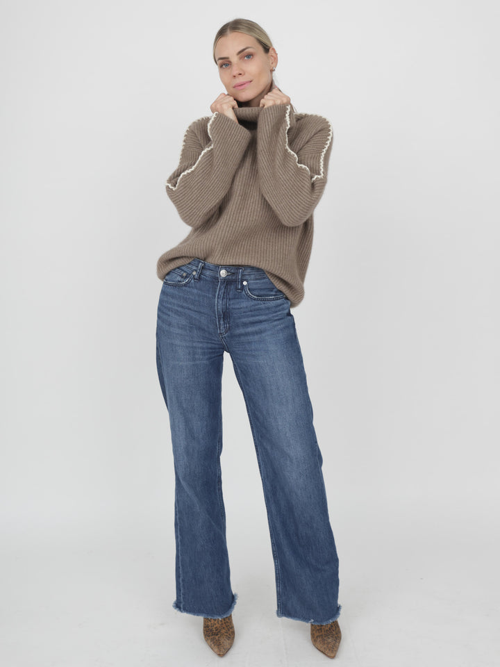 Cashmere Turtleneck with detail on Sleeves #FAWN