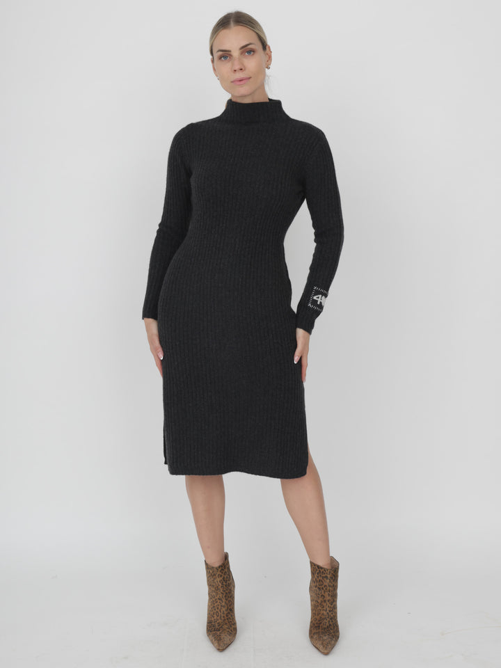 Ribbed Cashmere Dress #CHARCOAL