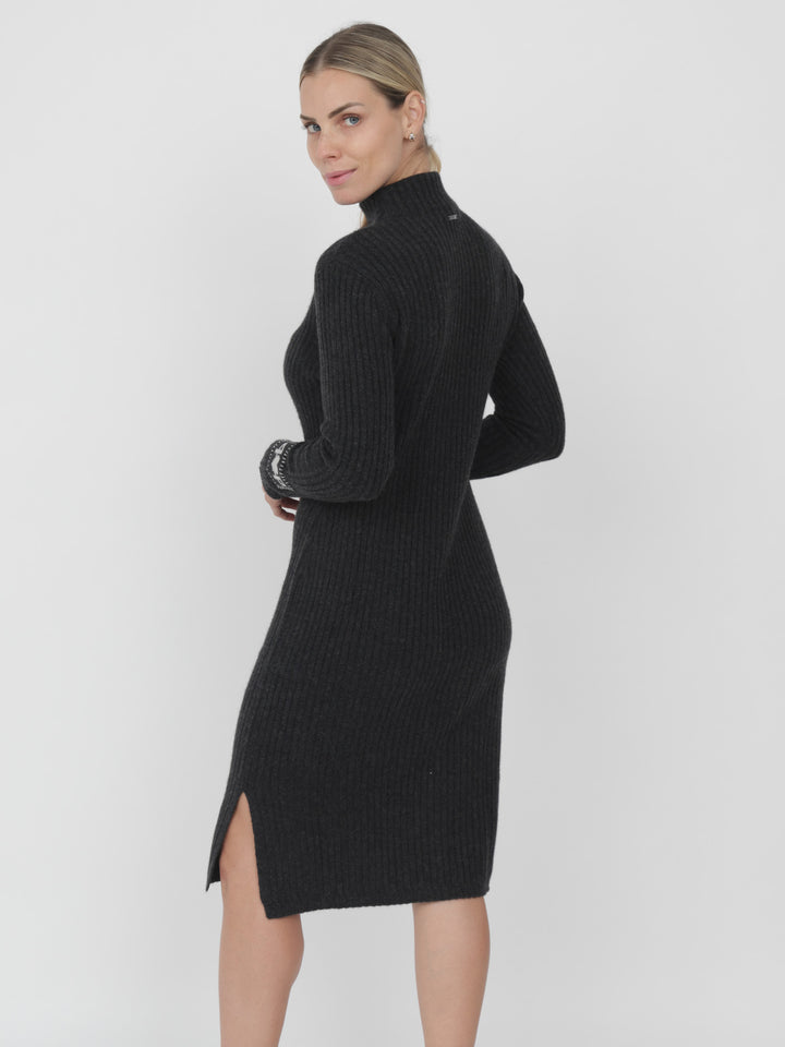 Ribbed Cashmere Dress #CHARCOAL