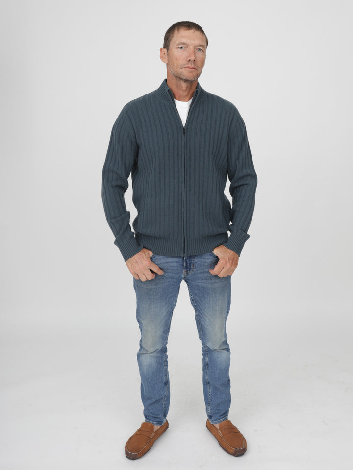 Men Cashmere Cardigan #OLIVE