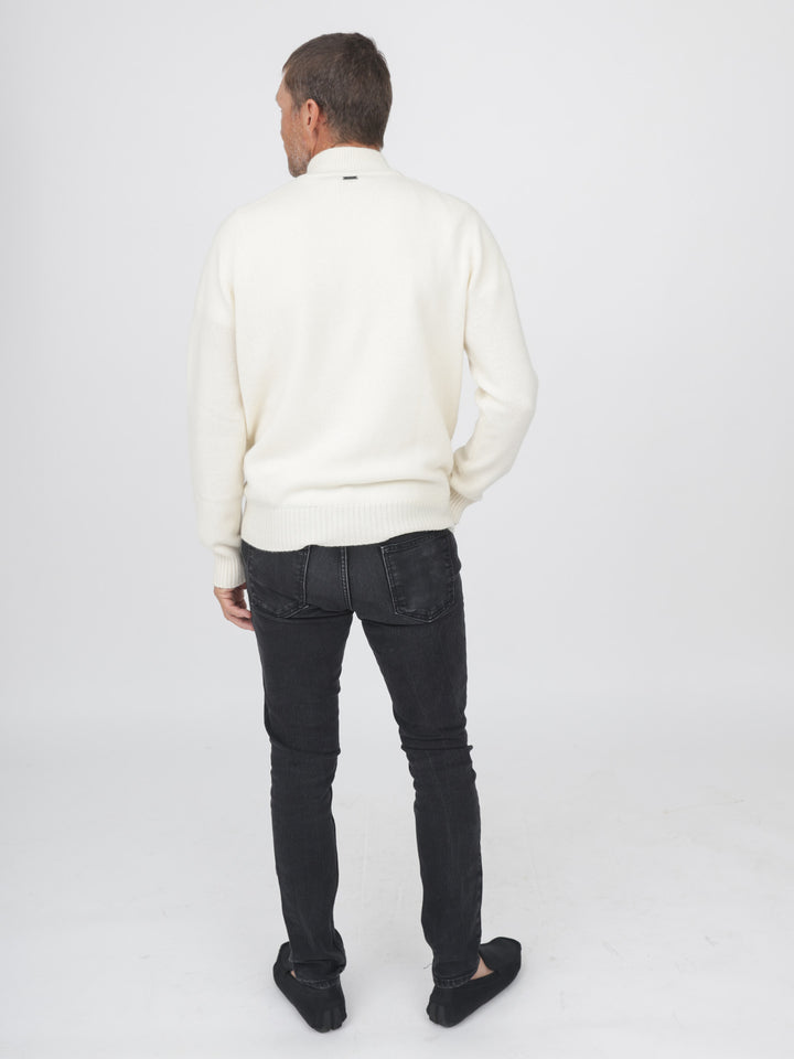Men Cashmere Quarter Zip #PEARL