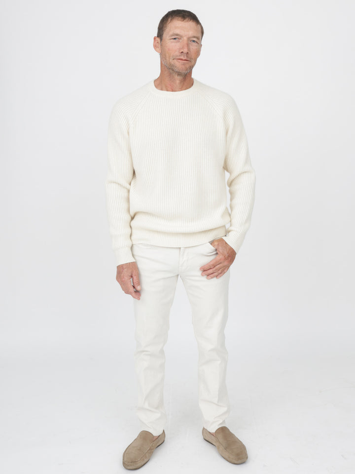 Men Ribbed Crewneck Raglan Sleeves #PEARL