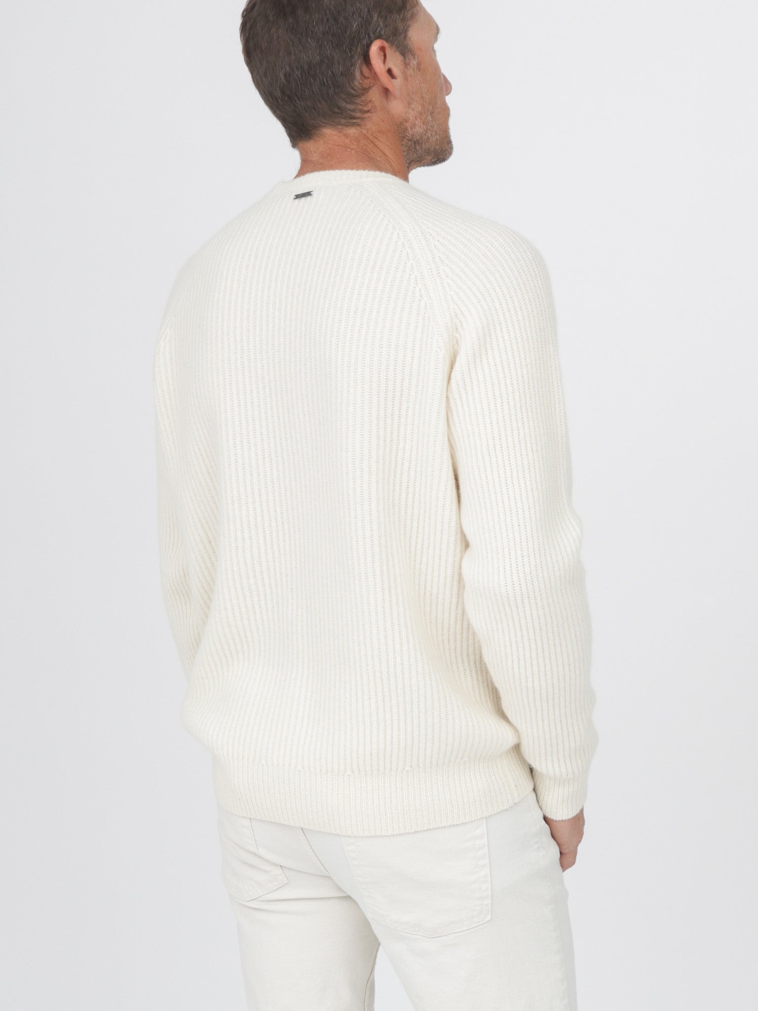 Men Ribbed Crewneck Raglan Sleeves