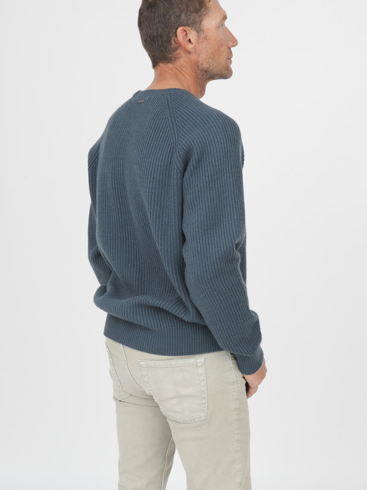 Men Ribbed Crewneck Raglan Sleeves #OLIVE