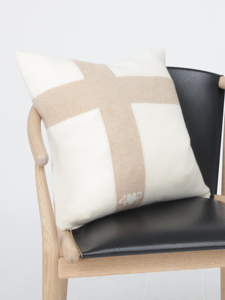 Organic Exuma pillow in undyed Mongolian cashmere